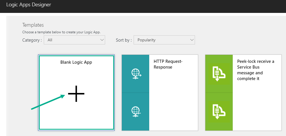 Azure Portal - Blank Logic App